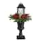 33" Greenery, Berries & Pinecones in Decorative Urn with Large Lantern and LED Candle Artificial Christmas Décor